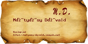 Mátyásy Dévald névjegykártya